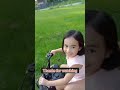 quick ride with lilmunchkin with her wheeler
