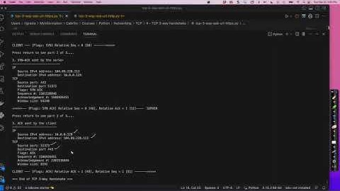 Python 5: From a client to a web server - TCP 3-way handshake