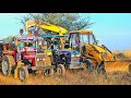 Jcb 3dx Xpert Loaded Tractor Stuck in Mud Sonalika 60 Di Eicher380 New Holland 3630 Mahindra 475 Di