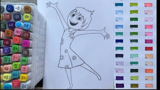 Coloring Joy Step by Step 🎨 | Inside Out Drawing & Coloring screenshot 4