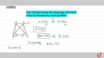 Two Triangle having the same base and equal areas lie between the same parallels.