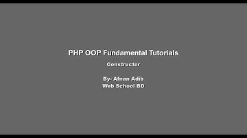 PHP OOP Fundamental -03 (Constructor)