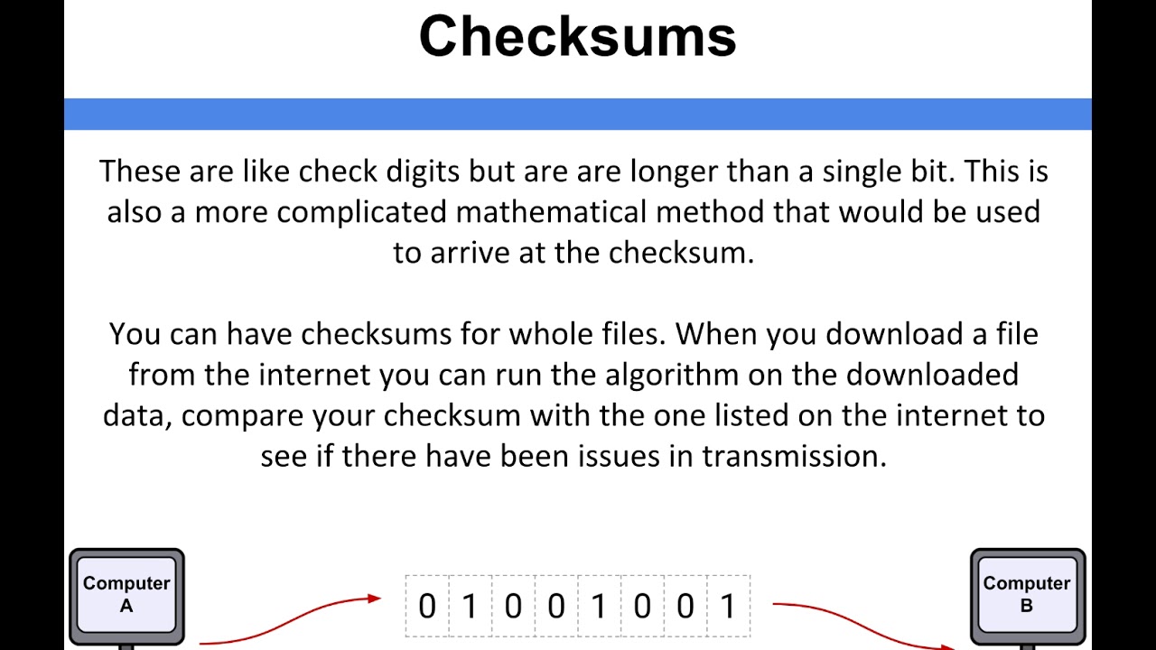 Data Representation - Checksums - YouTube