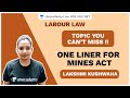 Foundation Dec 2020 | Labour Law | One Liner for Mines Act | Lakshmi Kushwaha | NTA UGC NET 2020