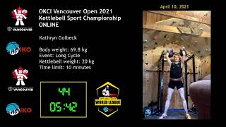 Kathryn Golbeck @ OKCI Vancouver Kettlebell Sport Competition 2021 ONLINE | Long Cycle/2x20kg/71reps