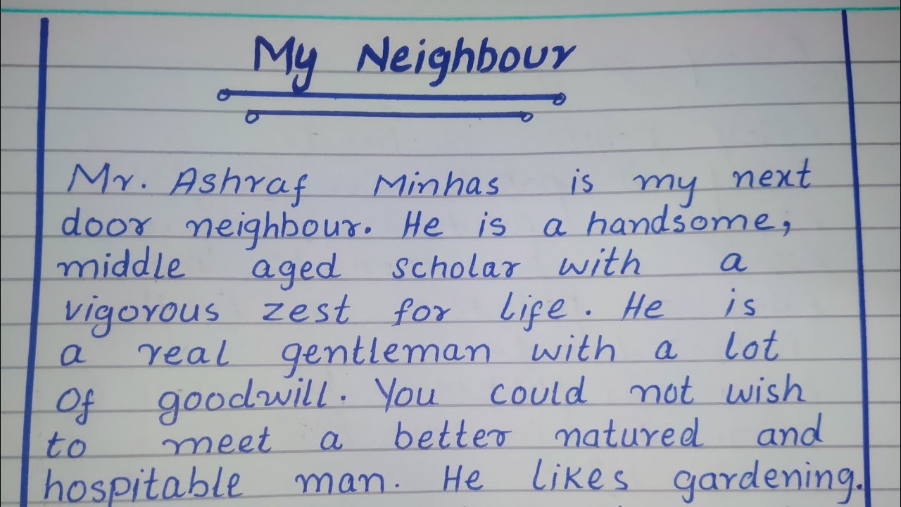 neighbour my neighbour essay in english