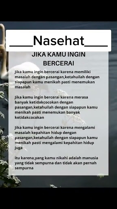 CERAI?? NASEHAT UNTUK SUAMI ISTRI YANG INGIN CERAI #SHORTS #MOTIVATION #SHORTVIDEO