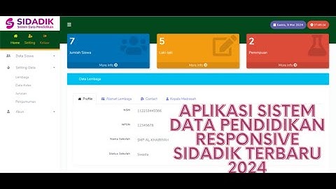 Aplikasi Sistem Data Pendidikan RESPONSIVE  SIDADIK  Terbaru 2024
