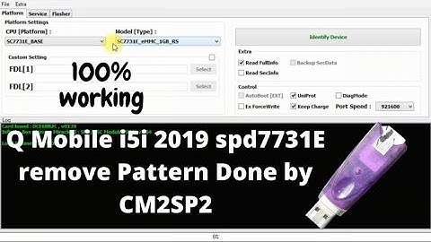 qmobile i5i 2019 SC7731E pattern and FRP Lock remove done with CM2