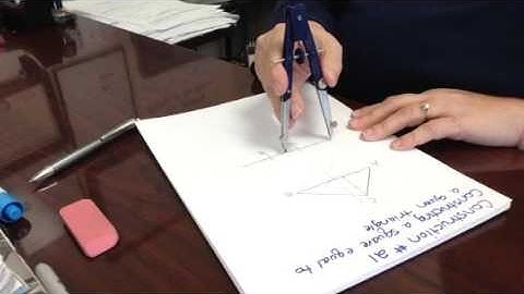 Constructing a square equal to a given triangle; construction 21