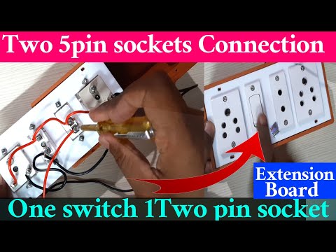 Electric Board wiring connection |1switch 1 2pin socket 2 5pin sockets Connection
