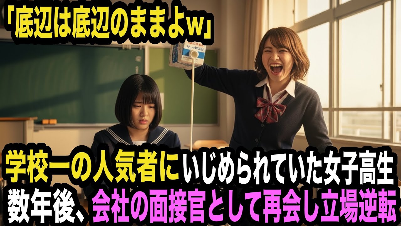 「底辺は底辺のままよw」学校一の人気者にいじめられていた女子高生。数年後、会社の面接官として再会し立場逆転