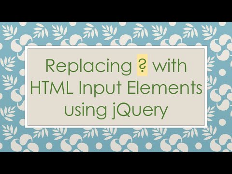 Replacing ? with HTML Input Elements using jQuery