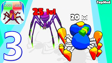Insect Evolution Run Spider Evolution - Gameplay Walkthrough Part 3 Spider Run Merge Clash Game