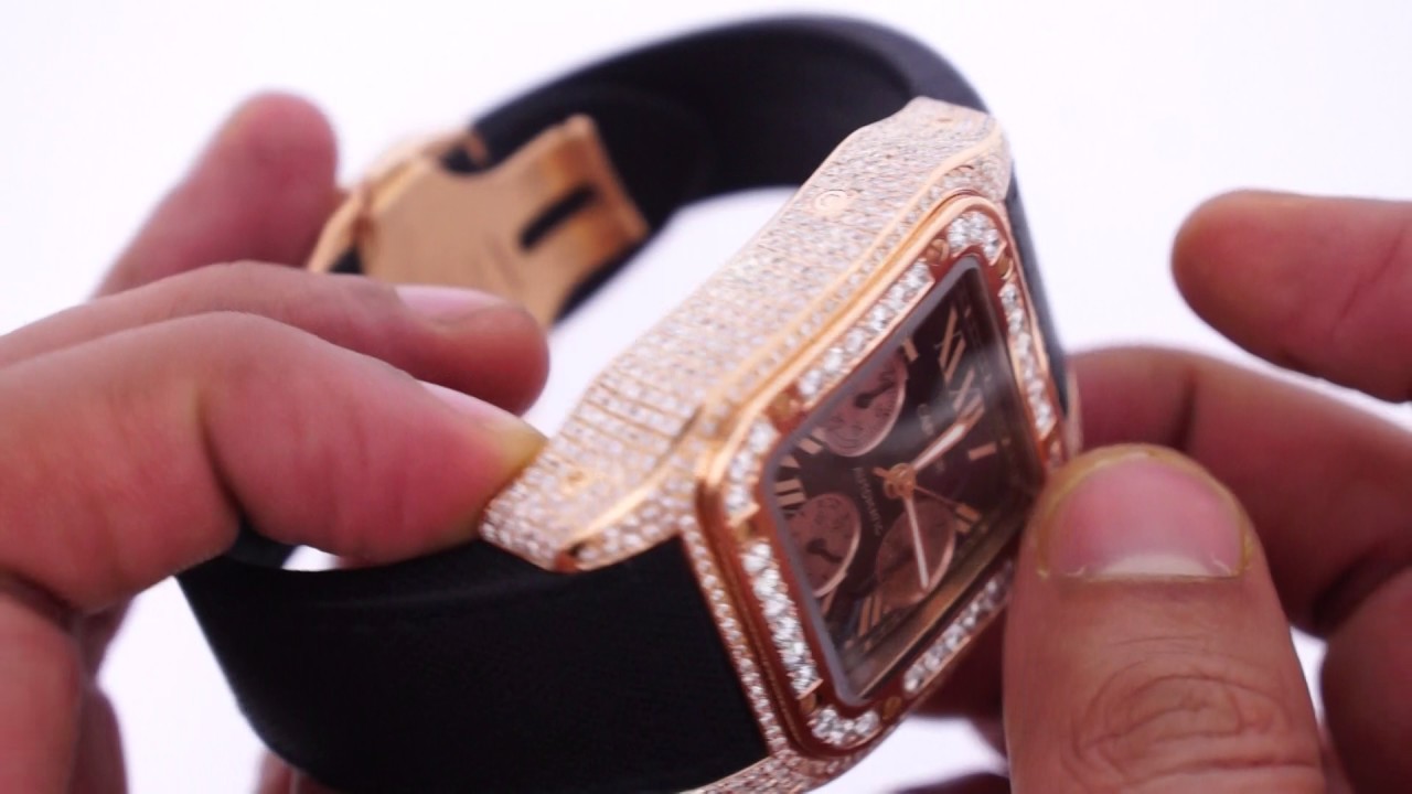 Cartier santos rose gold watch loaded 