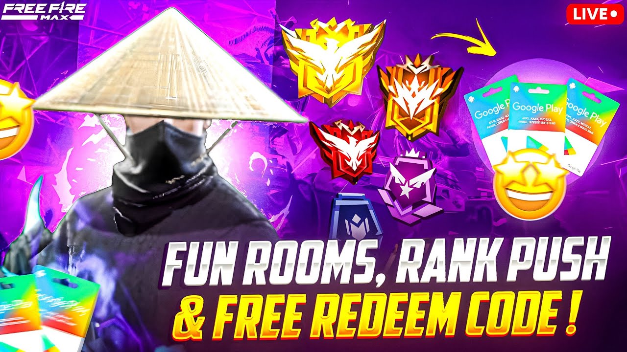 🔴Day"40 Free fire Rank push Live fun rooms Free Fire Telugu ...