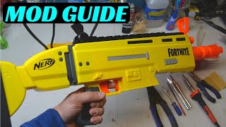 [MOD GUIDE] NERF FORTNITE AR-L SCAR (How To Mod A Flywheel Nerf Gun With Motor Braking)