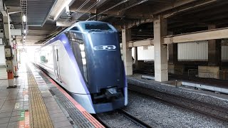 [MHあり！]E353系 S107編成 特急かいじ49号甲府行がMHを鳴らしながら立川駅6番線に入線するシーン