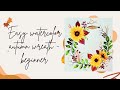 Easy watercolor autumn wreath - beginner