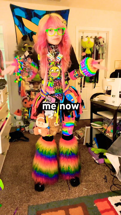 i love me some colors :3 #fashion #alt #scene #scenecore #kandi #rave #shorts
