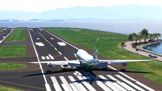 “EVA AIR 747 INSANE Takeoff at Santos Dumont – Runway Ends in Water!