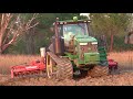 John Deere 8370 RT + Maschio Toro power harrow | Cab view & engine sound