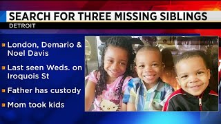3 Detroit children missing, believed to be with non-custodial mother
