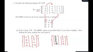 Math 254 - EV6 Finding a Basis for a Subspace