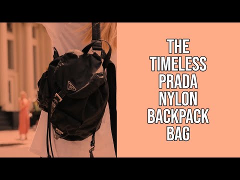 Prada Double Pocket Backpack Chain Shoulder Bag Re-Nylon Mini Black 1968751