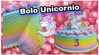 Bolo unicornio ? arco-iris 