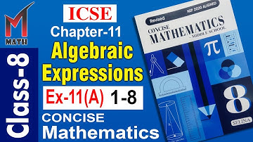 Class-8 I Cha-11 I Algebraic Expressions I ICSE I Selina Concise Math I Ex-11(A)_part-1