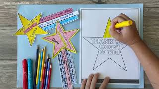 Veterans Day Star Writing Craft | Veterans Day Coloring Pages | Thank You Veterans Bulletin Board