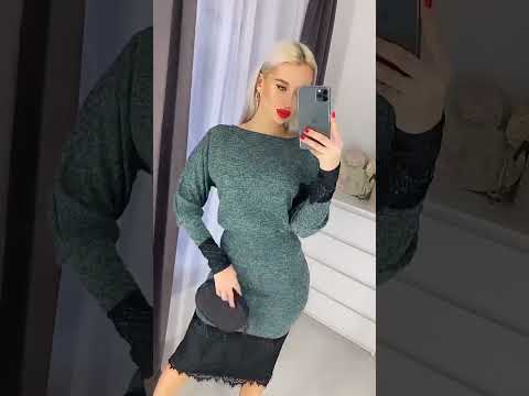 Теплий жіночий костюм зі спідницею з ангори софт червоний костюм светр і спідниця міді комплект з мереживом, відео 1