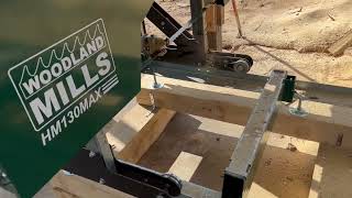 Sawing a pine log on manual bandsaw sawmill!