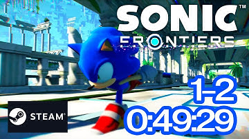 Sonic Frontiers: Cyber Space 1-2 speedrun in 0:49:29 [no homing cancel]