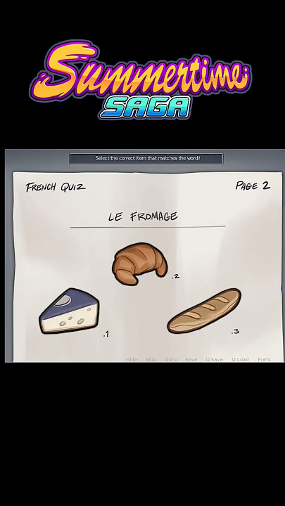 French Text Answer in Summertime Saga #summertimesaga #SummertimeSaga