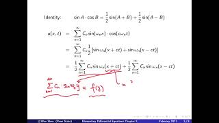 V9-8: Wave equation solutions: modes, discussions on waves, example. Elem Differential  Equations