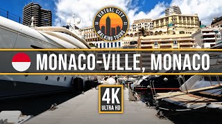 🇲🇨 MONACO-VILLE, MONACO – 4K Port Hercules \& Monaco City Walking Tour 2024