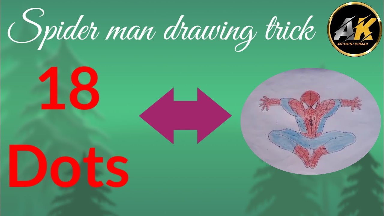 Spiderman drawing trick 18 dots 🕷️| Spiderman drawing for kids | - YouTube