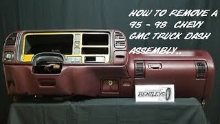 1995 1996 1997 1998 CHEVY GMC TRUCK SILVERADO SIERRA TAHOE SUBURBAN YUKON DASHBOARD DASH REMOVAL