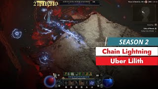 Sorceress - Uber Lilith Chain Lightning Kill - Season 2 Diablo 4