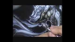 Atelier Meijer - Gears of War Part 1 bass guitar airbrush