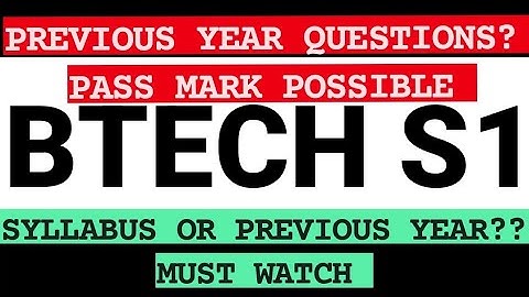 KTU BTECH S1 STUDY PLAN