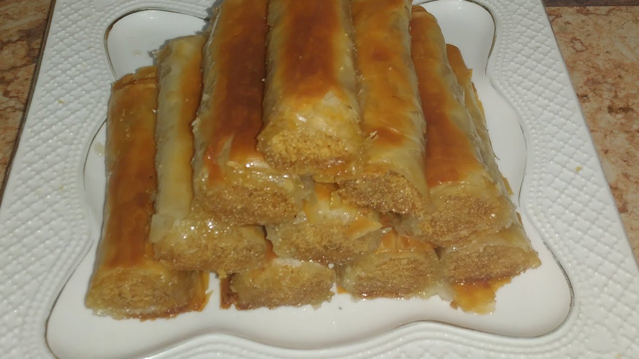 أصابع الجلاش بالبسبوسه بطريقه سهله ومضمونه من اول مره