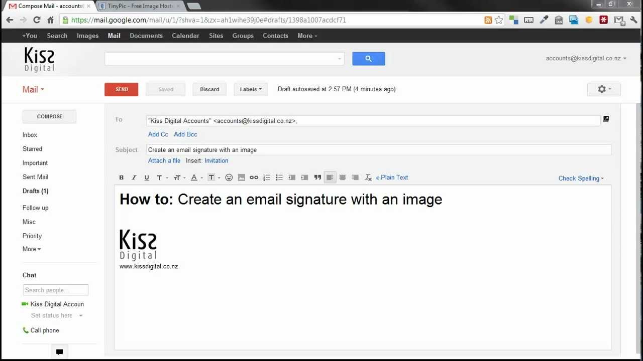 How To Add An Image To Your Email Signature In Google Mail YouTube