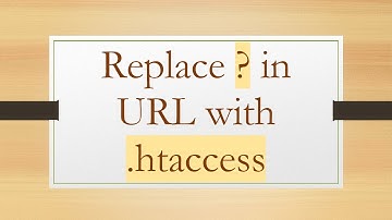 Replace ? in URL with .htaccess
