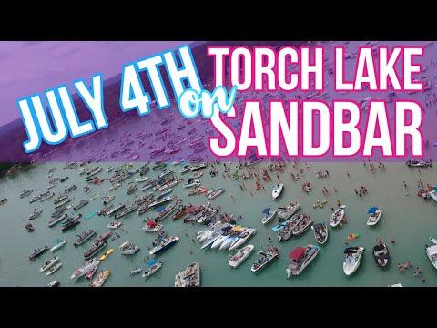 July 4th on the Torch Lake Sandbar - Northern Michigan Drone vlog