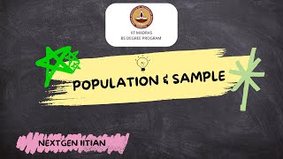 Population &amp; Sample Concept   #iitmbsdegree #iitmadras #maths #statistics