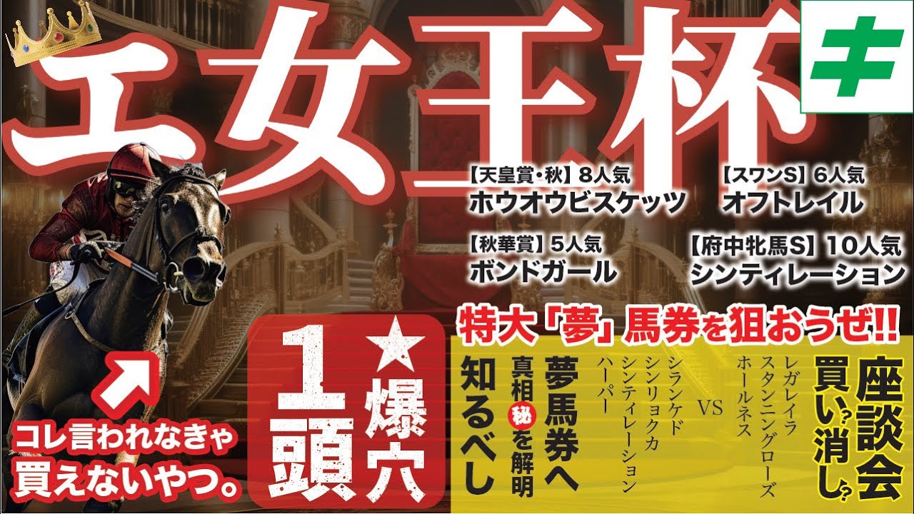 エリザベス女王杯2024 【予想/穴馬】3年前は10番人気アカイイト指名  