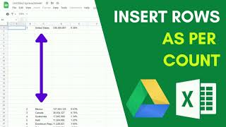 Insert Rows in Google Sheets As Per The Count